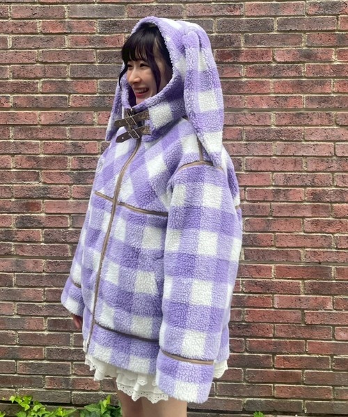 Candy Stripper（キャンディストリッパー）の「BUNNY BOA ジャケット（ダウンジャケット/コート・レディース・グレー/カーキ/ラベンダー・FREE）」の17枚目の写真