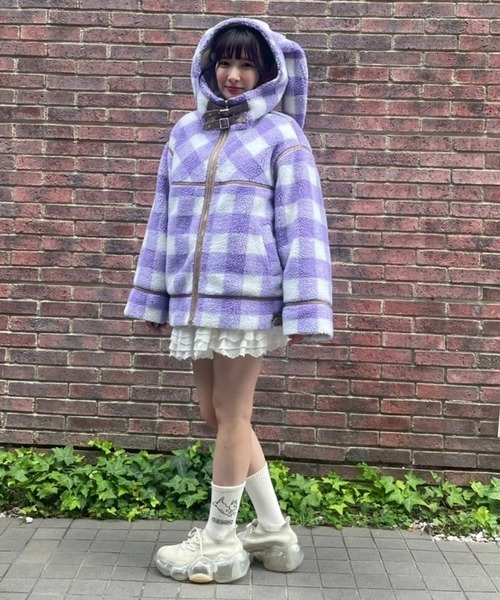 Candy Stripper（キャンディストリッパー）の「BUNNY BOA ジャケット（ダウンジャケット/コート・レディース・グレー/カーキ/ラベンダー・FREE）」の21枚目の写真