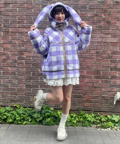 Candy Stripper（キャンディストリッパー）の「BUNNY BOA ジャケット（ダウンジャケット/コート・レディース・グレー/カーキ/ラベンダー・FREE）」の20枚目の写真