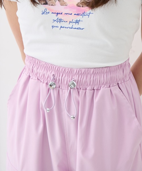 Amourire girl（アムリールガール）の「レースリボン カーゴパンツ（カーゴパンツ・キッズ・パープル/オフホワイト/グレー・140cm/160cm/150cm/130cm）」の19枚目の写真