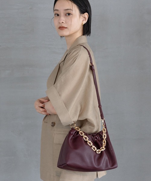 A part by（アパートバイ）の「チェーン2WAYBAG（ショルダーバッグ・レディース・ボルドー/ライトベージュ/ブラック/グリーン系その他2・FREE）」の9枚目の写真