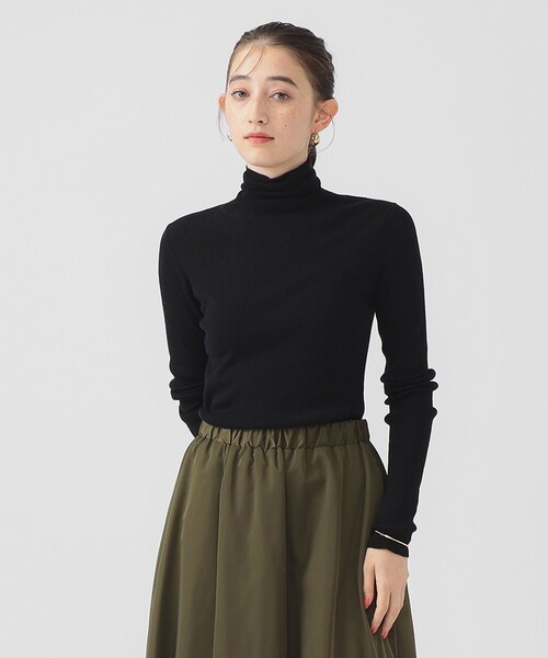 B:MING by BEAMS（ビーミングバイビームス）の「ウール混 リブニット タートルネック (手洗い可)（ニット/セーター・レディース・オフホワイト/ブラック/レッド/ブルー・ONE SIZE）」の3枚目の写真