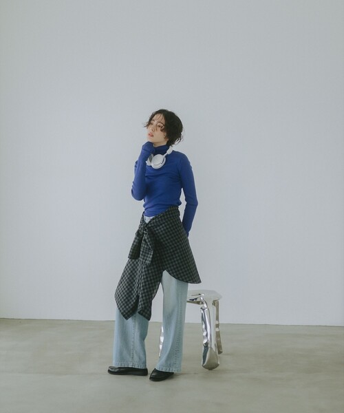 B:MING by BEAMS（ビーミングバイビームス）の「ウール混 リブニット タートルネック (手洗い可)（ニット/セーター・レディース・オフホワイト/ブラック/レッド/ブルー・ONE SIZE）」の12枚目の写真