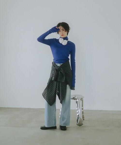 B:MING by BEAMS（ビーミングバイビームス）の「ウール混 リブニット タートルネック (手洗い可)（ニット/セーター・レディース・オフホワイト/ブラック/レッド/ブルー・ONE SIZE）」の13枚目の写真