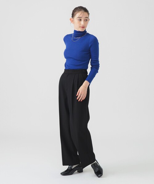 B:MING by BEAMS（ビーミングバイビームス）の「ウール混 リブニット タートルネック (手洗い可)（ニット/セーター・レディース・オフホワイト/ブラック/レッド/ブルー・ONE SIZE）」の15枚目の写真