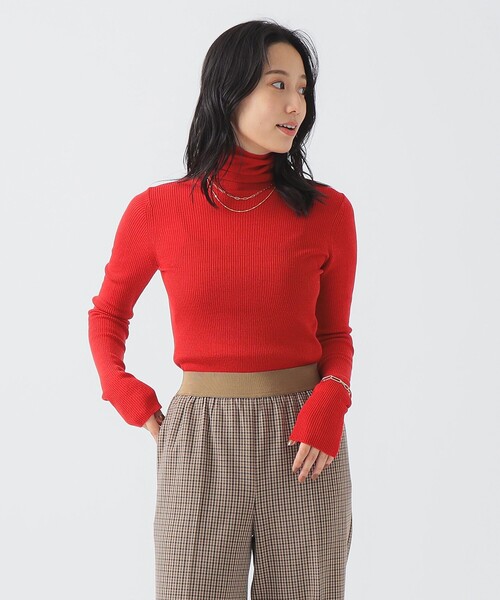 B:MING by BEAMS（ビーミングバイビームス）の「ウール混 リブニット タートルネック (手洗い可)（ニット/セーター・レディース・オフホワイト/ブラック/レッド/ブルー・ONE SIZE）」の22枚目の写真