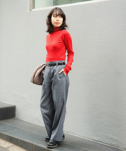 B:MING by BEAMS（ビーミングバイビームス）の「ウール混 リブニット タートルネック (手洗い可)（ニット/セーター・レディース・オフホワイト/ブラック/レッド/ブルー・ONE SIZE）」の7枚目の写真