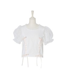 Happiness ribbon puff トップス（Tシャツ/カットソー）｜mellfy