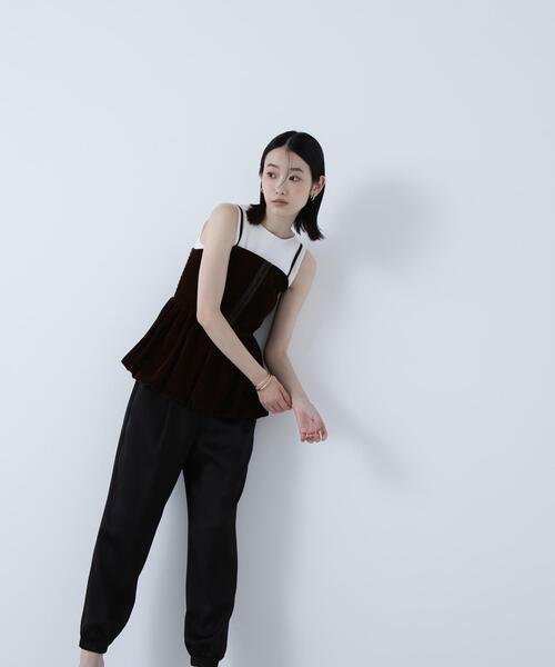 NATURAL BEAUTY BASIC(ナチュラルビューティーベーシック)の「◇ ベルベットキャミビスチェ(キャミソール・レディース・ベージュ/ダークブラウン・FREE)」の16枚目の写真
