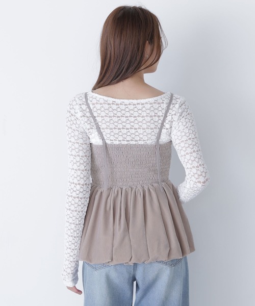 NATURAL BEAUTY BASIC（ナチュラルビューティーベーシック）の「◇ ベルベットキャミビスチェ（キャミソール・レディース・ベージュ/ダークブラウン・FREE）」の19枚目の写真