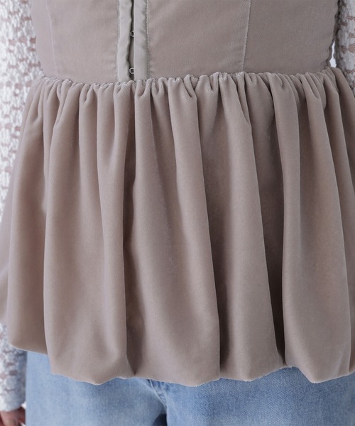 NATURAL BEAUTY BASIC（ナチュラルビューティーベーシック）の「◇ ベルベットキャミビスチェ（キャミソール・レディース・ベージュ/ダークブラウン・FREE）」の22枚目の写真