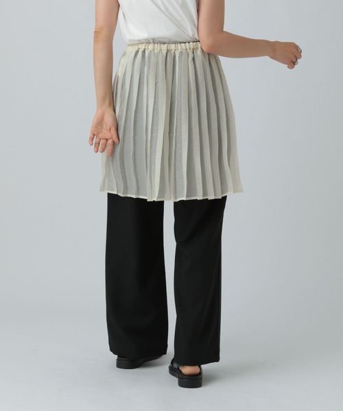 LEPSIM（レプシィム）の「プリーツレイヤードスカート　525630（スカート・レディース・ブラック/アイボリー・FREE）」の5枚目の写真