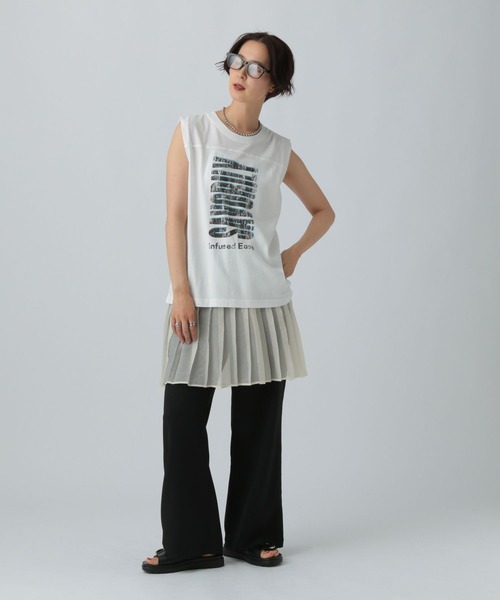 LEPSIM（レプシィム）の「プリーツレイヤードスカート　525630（スカート・レディース・ブラック/アイボリー・FREE）」の7枚目の写真