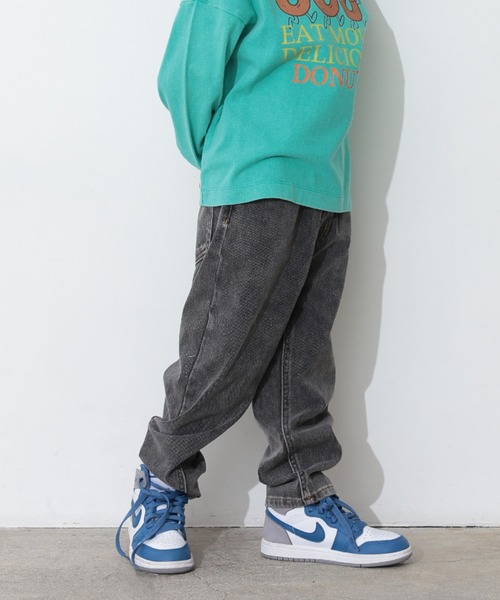 Ocean&Ground(オーシャン&グラウンド)の「Jr.ユーズドウォッシュデニムニットパンツ(スウェットパンツ・キッズ・ダークインディゴブルー/ブラック・150/160)」の5枚目の写真