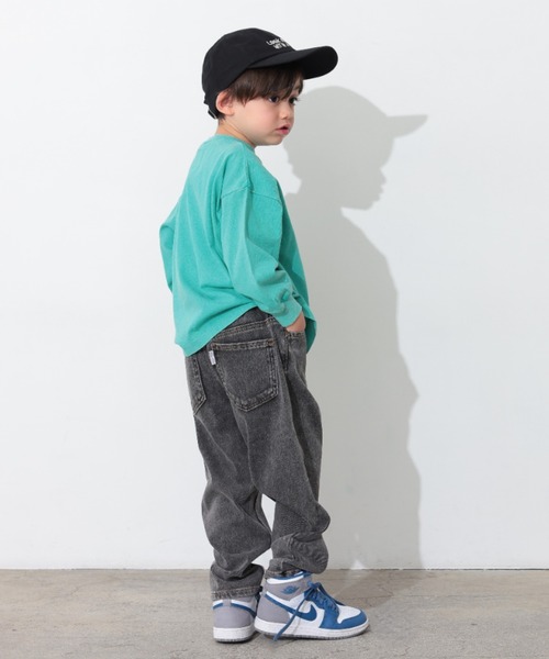 Ocean&Ground(オーシャン&グラウンド)の「Jr.ユーズドウォッシュデニムニットパンツ(スウェットパンツ・キッズ・ダークインディゴブルー/ブラック・150/160)」の9枚目の写真
