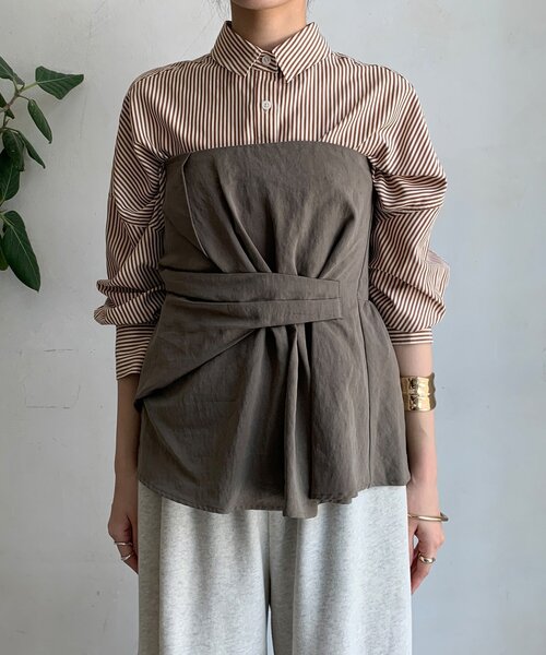 DouDou アシメタックビスチェ チャコールグレー FREE アシメタックビスチェ（シャツ/ブラウス）｜DouDou（ドゥドゥ