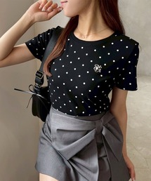 ワンポイント刺繍ドットTシャツ
