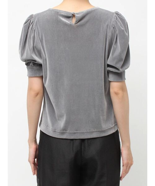 TONAL（トーナル）の「フロッキーチュールギャザースリーブトップス（Tシャツ/カットソー・レディース・ミント/グレー/ブラウン・MEDIUM）」の15枚目の写真