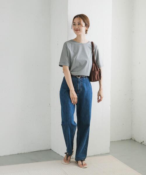 URBAN RESEARCH DOORS（アーバンリサーチドアーズ）の「『UVカット/接触冷感 /マシンウォッシャブル』シルキーコットンロールスリーブプルオーバー（Tシャツ/カットソー・レディース・ブラック/オフホワイト/ブラック系その他/ロイヤルブルー・MEDIUM）」の10枚目の写真