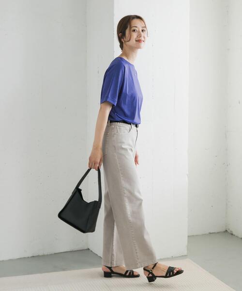 URBAN RESEARCH DOORS（アーバンリサーチドアーズ）の「『UVカット/接触冷感 /マシンウォッシャブル』シルキーコットンロールスリーブプルオーバー（Tシャツ/カットソー・レディース・ブラック/オフホワイト/ブラック系その他/ロイヤルブルー・MEDIUM）」の19枚目の写真