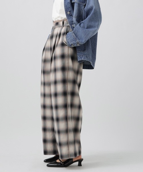 BAYFLOW（ベイフロー）の「チェック柄ワイドパンツ（その他パンツ・レディース・ホワイト/ブラウン/ブラック・FREE）」の6枚目の写真