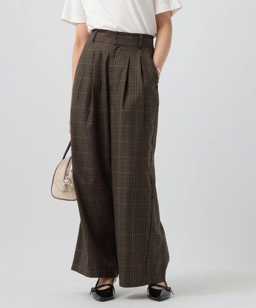 BAYFLOW（ベイフロー）の「チェック柄ワイドパンツ（その他パンツ・レディース・ホワイト/ブラウン/ブラック・FREE）」の9枚目の写真