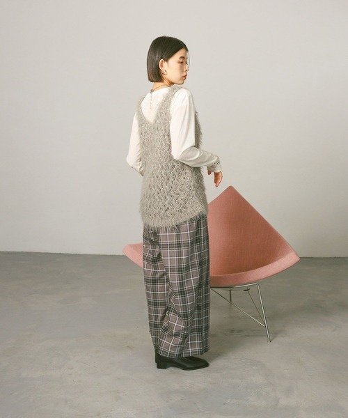 セール】チェック柄ワイドパンツ（その他パンツ）｜BAYFLOW