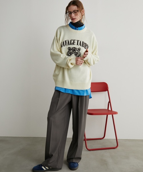 Auntie Rosa Holiday（アンティローザホリデー）の「トラジャガードニットプルオーバー（ニット/セーター・レディース・チャコールグレー/アイボリー・FREE）」の18枚目の写真