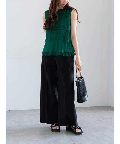 Te chichi(テチチ)の「ティアードチュールプリーツブラウス(シャツ/ブラウス・レディース・シルバーグレー/グリーン/ブラック・F)」の5枚目の写真