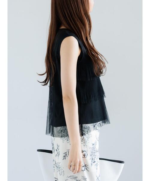 Te chichi(テチチ)の「ティアードチュールプリーツブラウス(シャツ/ブラウス・レディース・シルバーグレー/グリーン/ブラック・F)」の13枚目の写真