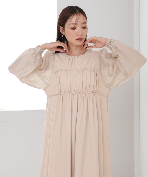 Bab（バブ）の「【S・Mサイズ展開】ビスチェライクフレアワンピース（ワンピース・レディース・アイボリー/ブラック・S/M）」の3枚目の写真