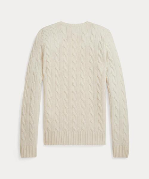 ケーブル ウールカシミヤ クルーネック セーター（ニット