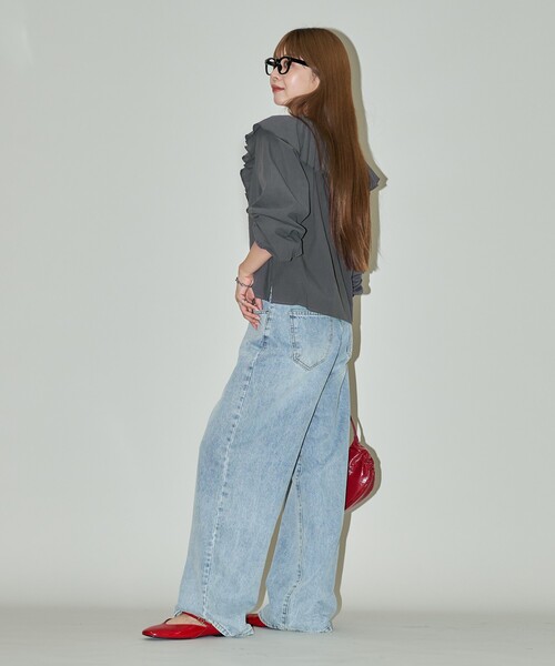 PUBLUX(パブリュクス)の「PUBLUX/パブリュクス フリル ボイル ブラウス 限定展開(シャツ/ブラウス・レディース・オフホワイト/チャコールグレー・フリ-)」の9枚目の写真