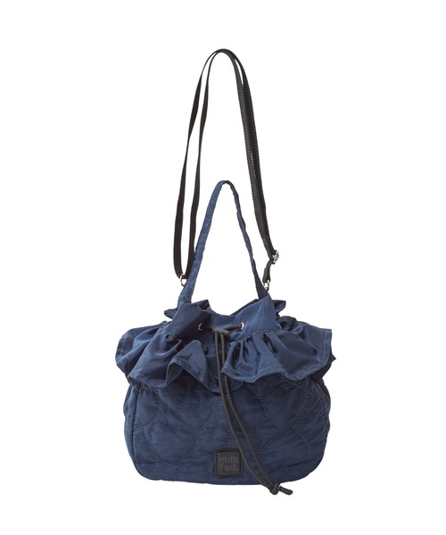 MILKFED.(ミルクフェド)の「HEART QUILTED DRAWSTRING BAG(ショルダーバッグ・レディース・ネイビー/オフホワイト/ピンク・ONE SIZE)」の14枚目の写真
