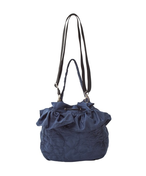 MILKFED.(ミルクフェド)の「HEART QUILTED DRAWSTRING BAG(ショルダーバッグ・レディース・ネイビー/オフホワイト/ピンク・ONE SIZE)」の15枚目の写真