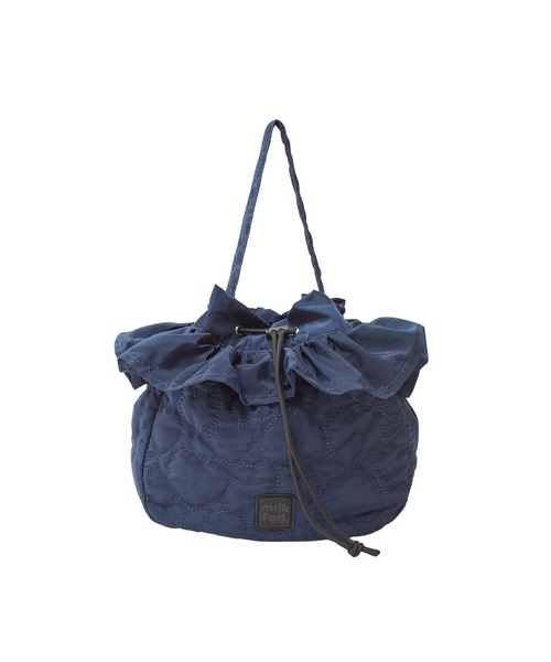 MILKFED.(ミルクフェド)の「HEART QUILTED DRAWSTRING BAG(ショルダーバッグ・レディース・ネイビー/オフホワイト/ピンク・ONE SIZE)」の16枚目の写真