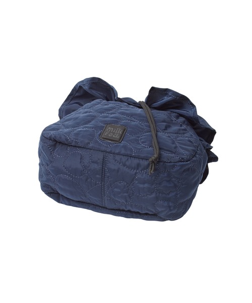 MILKFED.(ミルクフェド)の「HEART QUILTED DRAWSTRING BAG(ショルダーバッグ・レディース・ネイビー/オフホワイト/ピンク・ONE SIZE)」の4枚目の写真