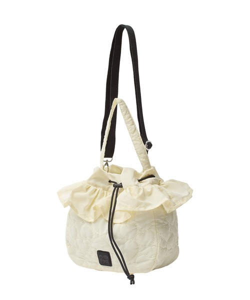 MILKFED.(ミルクフェド)の「HEART QUILTED DRAWSTRING BAG(ショルダーバッグ・レディース・ネイビー/オフホワイト/ピンク・ONE SIZE)」の13枚目の写真
