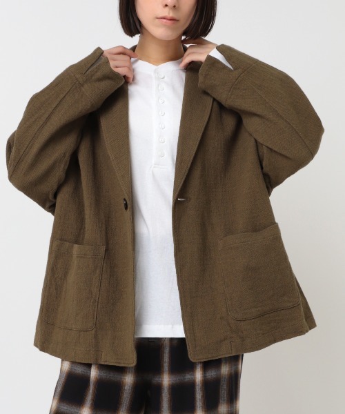 RNA-N(アールエヌエーエヌ)の「J2151 プリペラルーズテーラードジャケット(テーラードジャケット・レディース・スミクロ/ダークブラウン/オリーブ・FREE)」の3枚目の写真