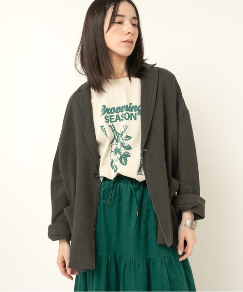 RNA-N(アールエヌエーエヌ)の「J2151 プリペラルーズテーラードジャケット(テーラードジャケット・レディース・スミクロ/ダークブラウン/オリーブ・FREE)」の6枚目の写真