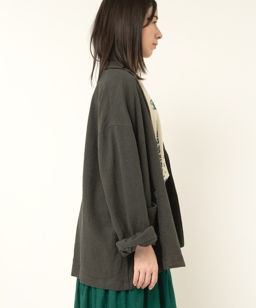 RNA-N(アールエヌエーエヌ)の「J2151 プリペラルーズテーラードジャケット(テーラードジャケット・レディース・スミクロ/ダークブラウン/オリーブ・FREE)」の7枚目の写真