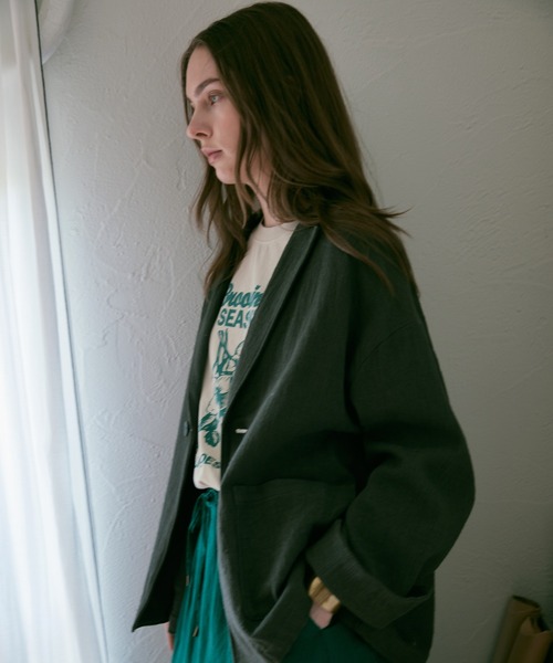 RNA-N(アールエヌエーエヌ)の「J2151 プリペラルーズテーラードジャケット(テーラードジャケット・レディース・スミクロ/ダークブラウン/オリーブ・FREE)」の19枚目の写真