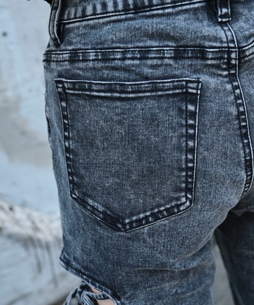 WEGO（ウィゴー）の「WEGO/カットアウトリボンストレッチデニムフレアパンツ（デニムパンツ・レディース・コバルトブルー/ブラック系3/スカイブルー・SMALL/MEDIUM）」の22枚目の写真