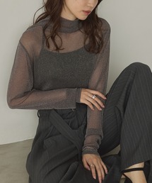 hunch | ラメシアー ハイネックトップス(Tシャツ/カットソー)