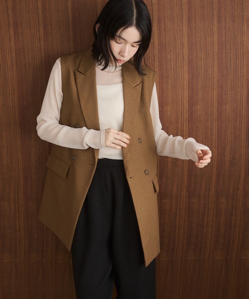 hunch(ハンチ)の「ラメシアー ハイネックトップス(Tシャツ/カットソー・レディース・オフホワイト/グレー/チャコール/ダークブラウン/ダークグレー/レモンイエロー/ライトブルー/ピンク・FREE)」の12枚目の写真