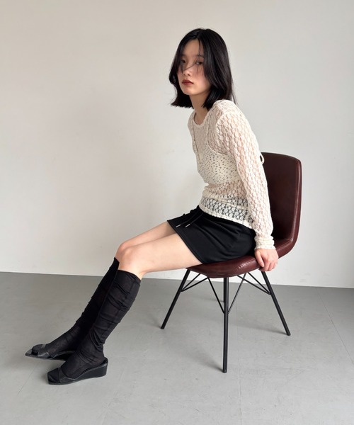 セール】カットレースバックオープントップス（Tシャツ/カットソー