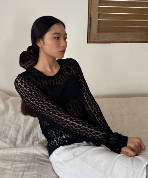 FUULLY STUDIO(フーリィーステューディオ)の「カットレースバックオープントップス(Tシャツ/カットソー・レディース・アイボリー/ブラック/ブラウン・FREE)」の16枚目の写真