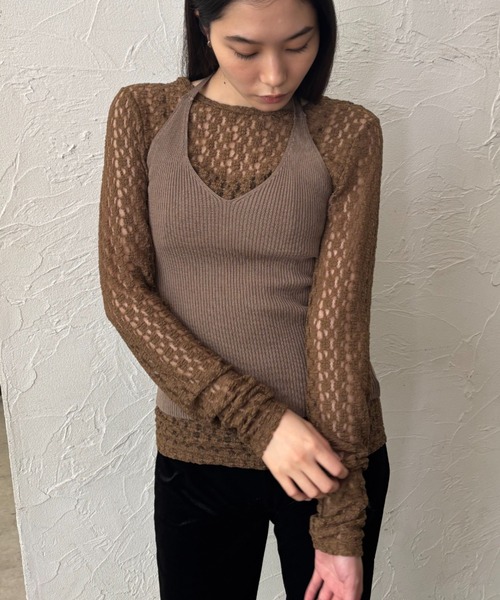 セール】カットレースバックオープントップス（Tシャツ/カットソー