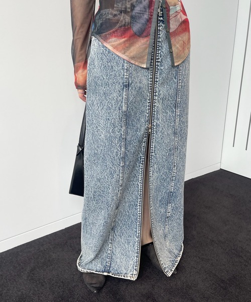 AMERI　RIB MIX DENIM SKIRT　24inch RIB MIX DENIM SKIRT（スカート）｜Ameri（アメリ）の