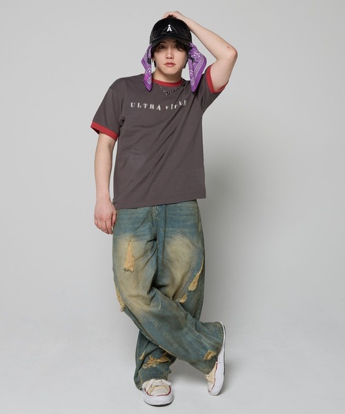 ALAND(エーランド)の「MASHIHO×ALAND/バンダナ(ストール/ショール・レディース・チャコールグレー/レッド/パープル・FREE)」の11枚目の写真